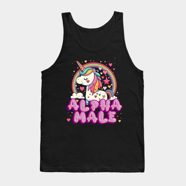 Alpha Male Unicorn Design Tank Top by screamingfool